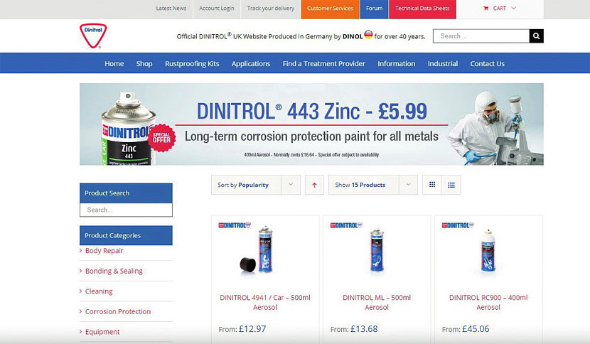 Интернет-магазин Dinitrol в Англии https://www.dinitroldirect.com/dinitrol-shop-product-ranges/